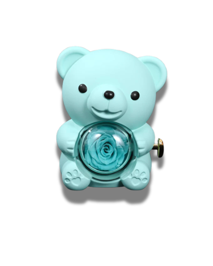 Oso de Rosas con Flor Eterna 💐-turquesa