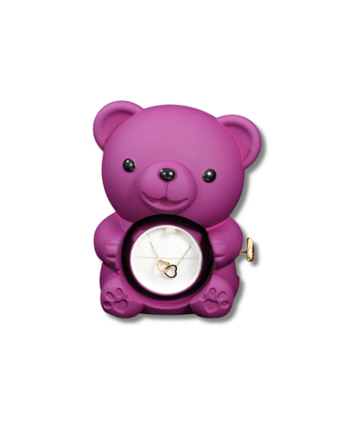 Oso de Rosas con Flor Eterna 💐-púrpura