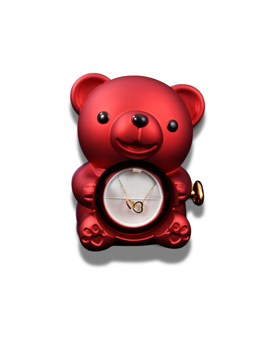 Oso de Rosas con Flor Eterna 💐-rojo